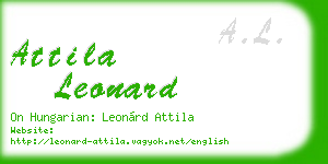 attila leonard business card